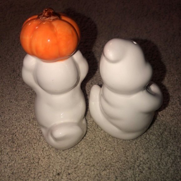King May China Salt & Pepper Shaker Set Halloween Ghost‎ Pumpkin - Picture 9 of 12